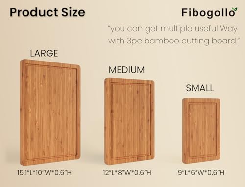 Set de 3 tablas de cortar de bambú Fibogollo miniatura 6