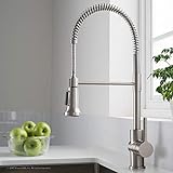 Kraus Britt Spot Free Stainless Pre-Rinse/Commercial Kitchen Faucet with Dual Function Sprayhead in all-Brite Finish, KPF-1690SFS (Renewed)