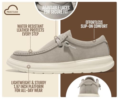 Image of Project Cloud Genuine Leather Loafers for Men - Non-Slip Mens Shoes (Dante)