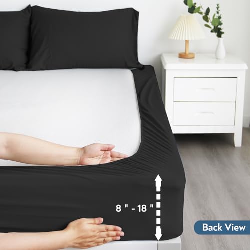 2 Pack Queen Mattress Protector Waterproof Cover, Waterproof Bed Queen Fitted Sheet Only, Machine Washable 18" Deep Pocket Mattress Covers for Bed, Black by Magik & Kover - Image 6