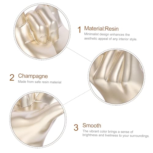 Statue geste de main beige, sculpture compacte et stable pour salon - 4