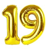 Gold Number 19 Balloon 40...