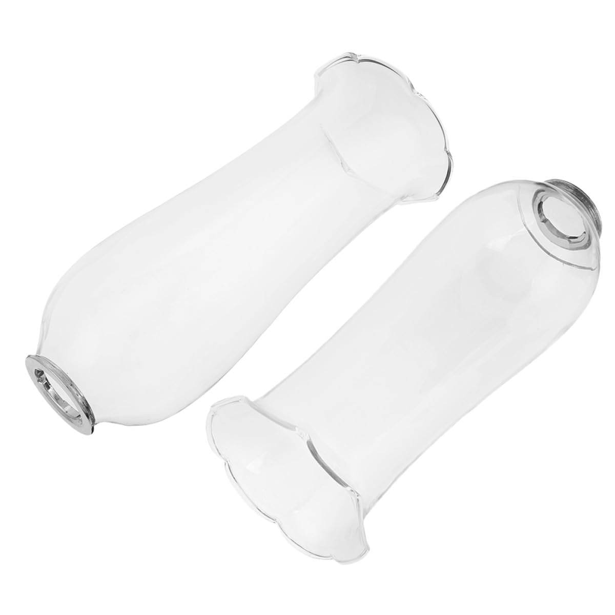 Bougeoir en verre et abat-jour pour lampe à pétrole transparent x2