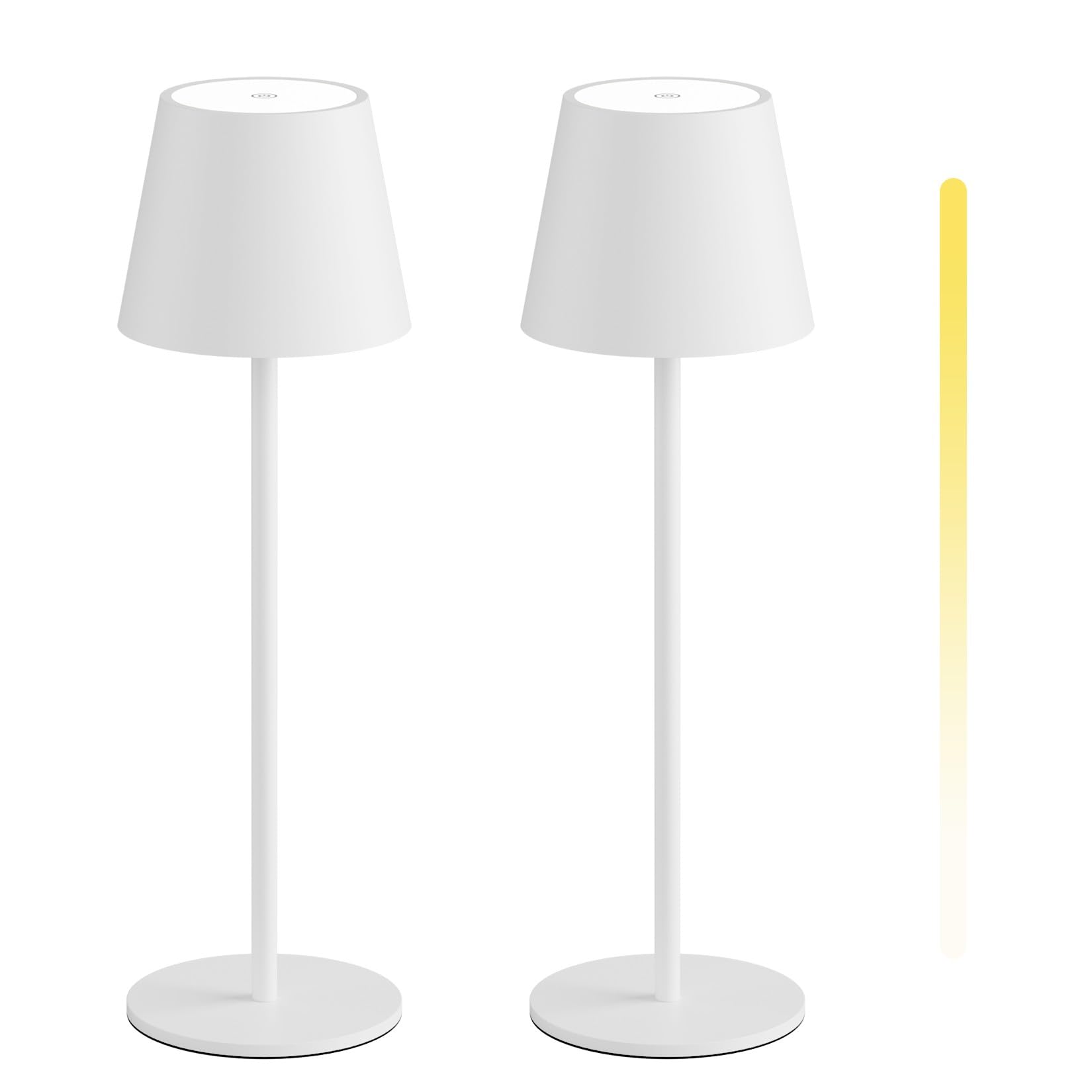 K-Bright LED Dimmbare Akku Tischlampe Kabellose, Wiederaufladbar 3000K/4000K/6000K Drei Farbtemperaturen Tischleuchte mit USB-C, IP54 Wasserdichte