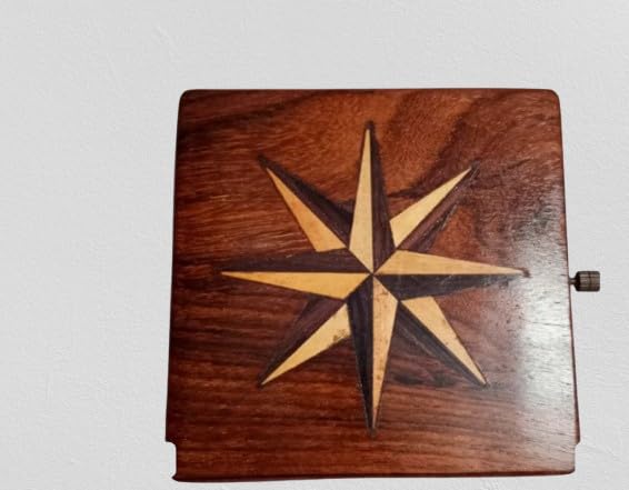 Bussola cardanica in ottone con scatola di legno personalizzata nautica marinaio campeggio escursionismo regalo