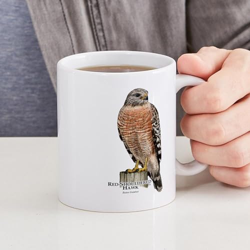 Taza Café Cerámica 11 oz Diseño Red Shouldered Hawk miniatura 6