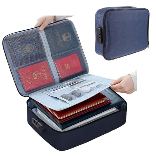 Document Organizer for Passport, Legal documents, Files Folder, Bank Cards, Certificates, Waterproof Document Bag for Portfolio Storage Bag with Passw