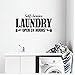 Adesivo Da Parete Lavanderia Murale Lavatrice Porta A Casa Self-Service 24 Ore Decorazione Testo Aperto 57X28 Cm