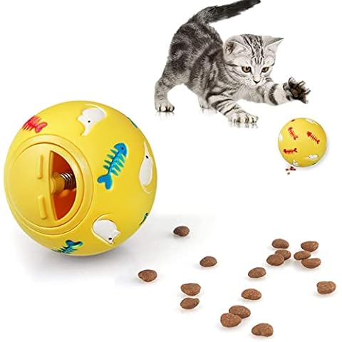 jiuhao Pet Food Ball Toys-Cat Treat Ball Tumbler Pet Food Feeder, Pet Slow Eating Bowl, Pet Food Dispenser Toys IQ Treat Interactive Feeder Balls Smart Puzzle Toy Cover