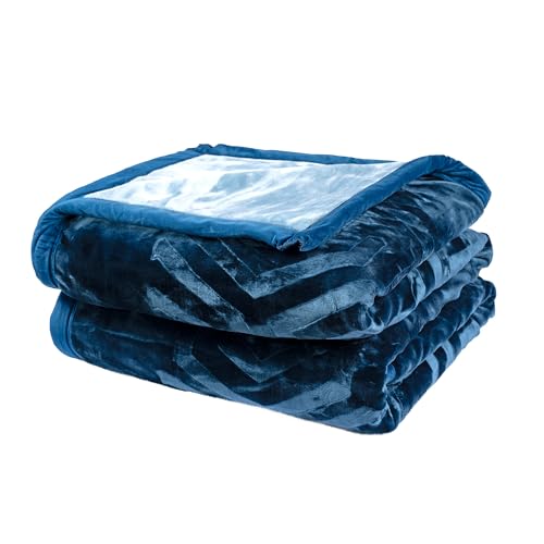 Image of MYTRIDENT Classic Style Me Solid Double Mink Blanket, 4kg, 100% Polyster, Celeste