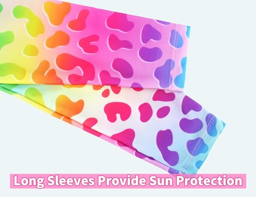 Image of Snowheart Girls Rash Guard Sets Long Sleeves Swimsuit 2 Pieces Tankini Bathing Suit Swimwear for Girls 3-12 Years