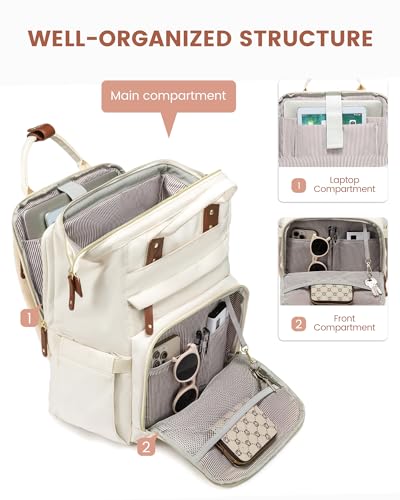 Image of LOVEVOOK Laptop Backpack for Women, 15.6'' Waterproof Nurse Bag Teacher Work Backpack Purse for Women, Travel Computer Backpack for College Office Business Ladies