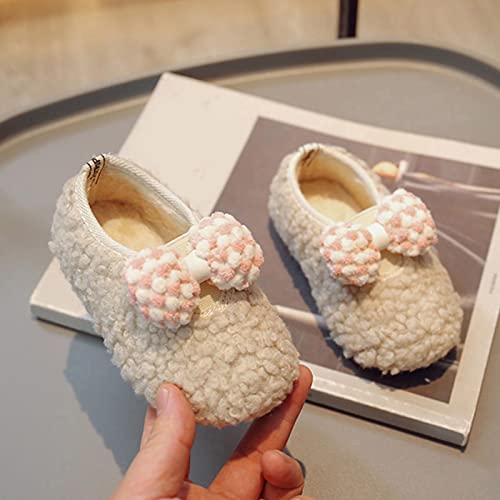 Winter Children Boots Boys And Girls Cotton Shoes Flat Bottoms Non Slip Colorblock Bow Plush Warm Light And Kid Winter2