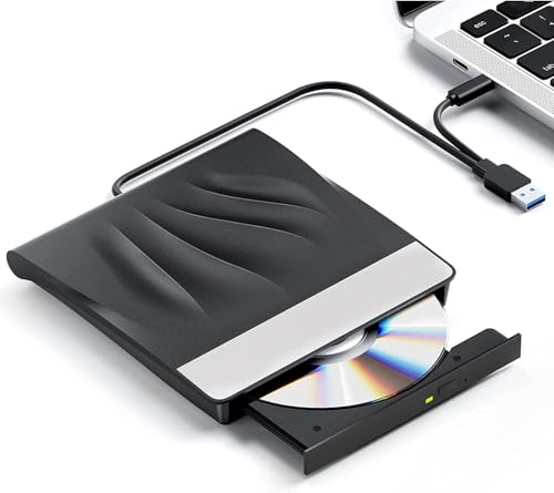 Unidad Externa CD/DVD para Laptop con USB 3.0 y Type-C miniatura 1
