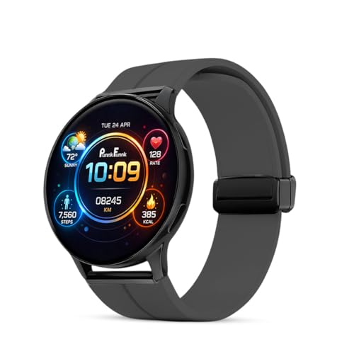 Image of PunnkFunnk Active 5 Smart Watch with 1.3 inch AMOLED HD Display | Bluetooth Calling, AI Voice Assistant, 100+ Sports Modes, Heart Rate & SPO₂ Tracking, IP68 Waterproof for Men & Women- (Dark Grey)