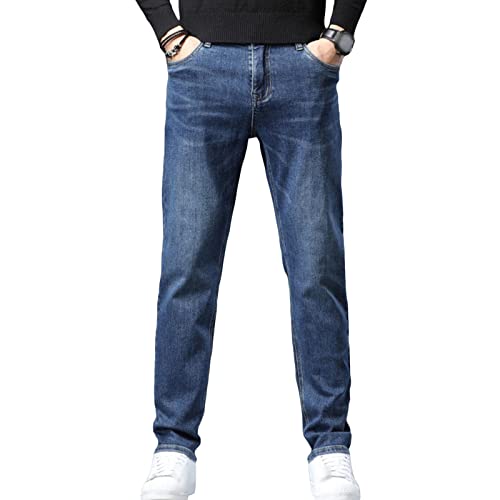 Skinny Slim Fit Jeans for Men Classic Retro Comfy Stretch Denim Pants Casual Vintage Washed Tapered Leg Jean