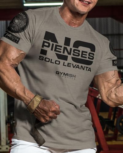 Gymish Spanish NO pienses, Solo Levanta Workout Shirt for Men, Cool Gym T-Shirt2
