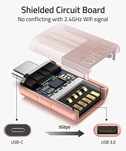 Image of rts USB 3.0 to Type C OTG Adaptor, 10Gbps High Speed Data Transfer, Thunderbolt to USB Adapter, Compatible for All Type C Devices, Apple iPhone 16 15, Smartphone, Laptops, Tablets, Chargers, MacBook