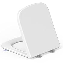 YEAUPE PRO Tavoletta wc Universali Forma quadrata, Sedile WC Urea-Formaldeide Chiusura Ammortizzata tavoletta wc con Sgancio Rapido a un Pulsante,Bianco,42,2 * 36,2 * 4,4CM