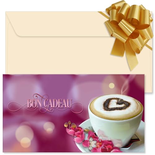25 Bons cadeaux à remplir avec enveloppes pour cafés et salons de thé - POS BON G1254F
