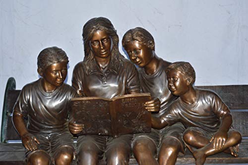 Estatua de Bronce Madre e Hijos para Jardín 53x33x39 pulg miniatura 3