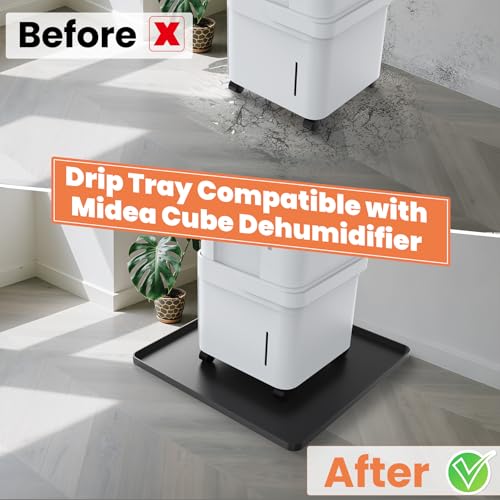 GCGOODS Drip Tray Compatible with Midea Cube Dehumidifier, Silicone Mat with Raised Edge Prevent Liquid Spillage, Cube Dehumidifier Accessories, Protect Floor & Prevent Leakage