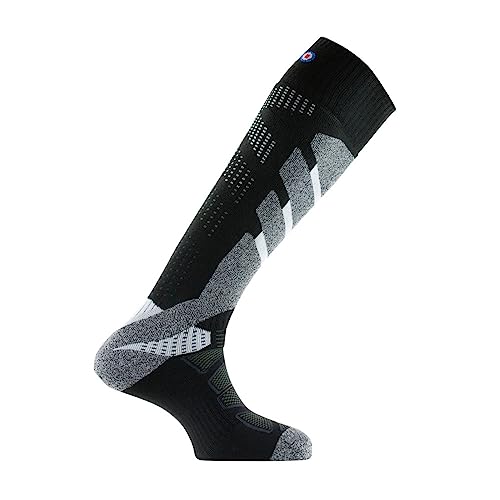 Thyo - Mi-bas ski MASTER 6 en polyamide et laine mérinos - couleur - Noir blanc - Pointure - 38-40