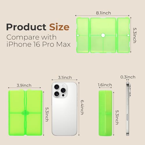 Image of FYY Travel Pill Organizer, 7 Compartments Large Pill Box Case-Clear Green