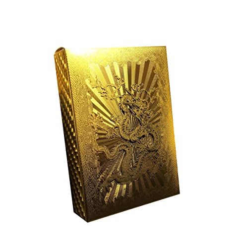 Suxdlan Juego de Cartas de póker Impermeables, Papel de Aluminio Dorado de Lujo, Herramienta clásica para Trucos de Magia, 1 Juego