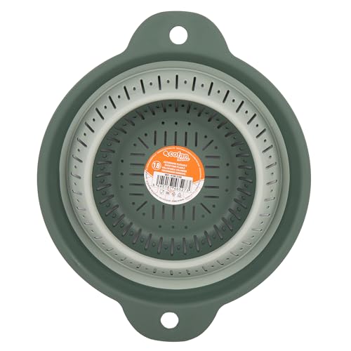 Cofan Escurridor plegable en color verde | Capacidad: 1,8 litros | Ahorro de espacio | Ideal para frutas, verduras y pasta