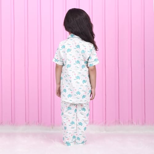 Image of POLKA TOTS 100% Pure Cotton Half Sleeve Night Suit for Kids, Girls & Boys | Cotton Pyjama Set | Unisex Night Dress for Children | Night Suit for Girls |Sleepwear for Kids | Winter Night Dress for Boys