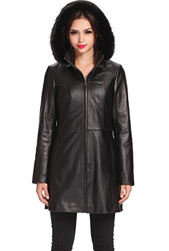 BGSD Women Irene Hooded Lambskin Leather Parka Coat (Also available in Plus Size & Petite)2