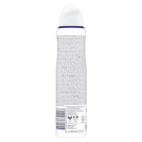Desodorante en aerosol Dove 0% Original 72h, sin aluminio ni alcohol, para mujer con protección antibacteriana de zinc, 150 ml, paquete de 6 unidades (El embalaje puede variar) - imagen 3