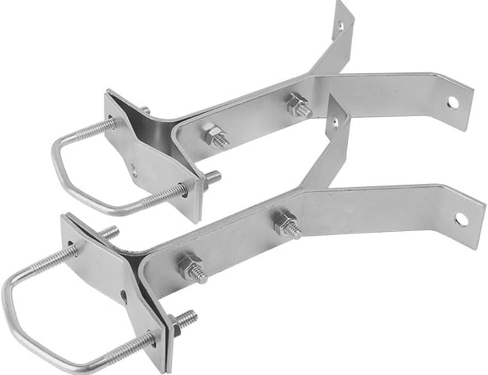 6” Heavy-Duty Wall Mount Pair for TV Antenna Mast with (2) Brackets with Lag Bolts