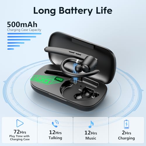 Image of New Bee Bluetooth Headset, 72H Talktime Wireless Bluetooth Earpiece for Cellphone with 500mah Charging Case V5.1 Dual Mic Noise Cancelling Hands-Free Earphones for Office Driver