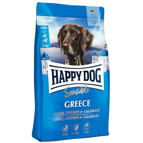 Happy Dog 60887 - Sensible Greece Lamm Shrimps Calamari - Trockenfutter für ausgewachsene Hunde - 1 kg Inhalt