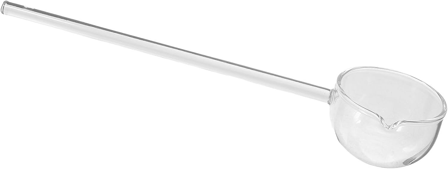 Long Handle Glass Spoon with Angled Mouth for Dessert