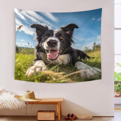 Art mural tapisserie berger allemand 3D grand tissu mural salon