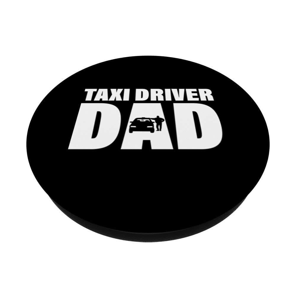 Profession Job For Men - Taxi Driver Dad PopSockets Swappable PopGrip, Black - Image 2