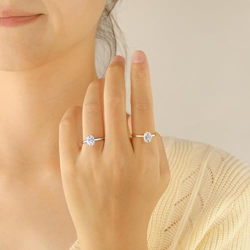 Elspeth 925 Sterling Silver Engagement Ring for Women Oval/Radiant/Pear/Cushion/Princess/RoundCut Cubic Zirconia Promise Ring Size 4-104