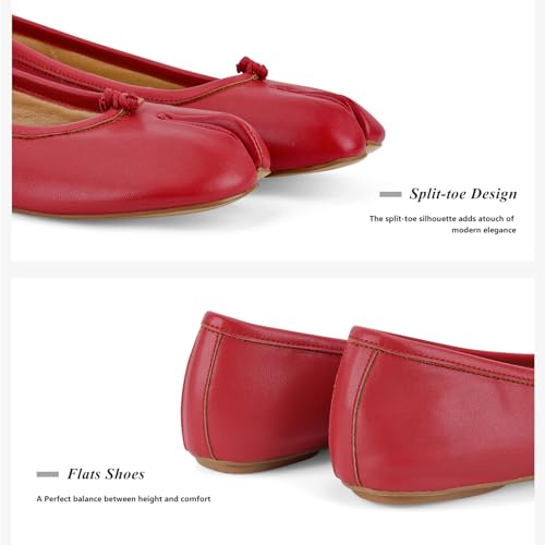 Image of Tabi Shoes Women Split Toe Shoes Wide Width Ballet Flats Comfort Casual Work Shoes for Women Office