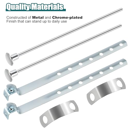 Enhon 2 Pack Universal Lavatory Pop Up Drain Lift Rod, Linkage, and Spring Clip Kit, Replacement for PF0906-CH, Bathroom Sink Stopper Pull Pivot Rod Assembly, Chrome