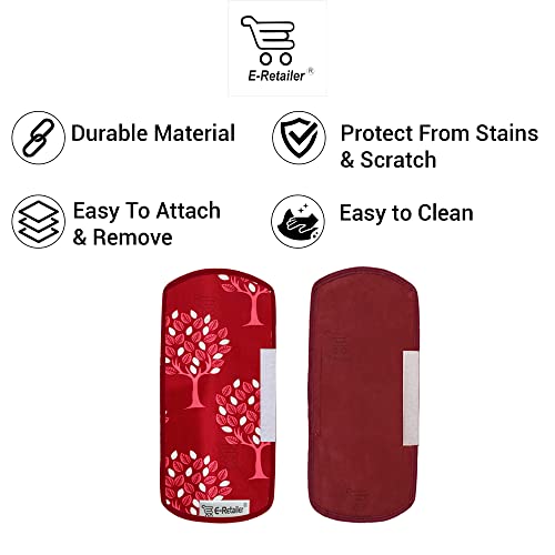 Image of Polyester 3-Layered Fridge Top Cover /Refrigerator Cover with Utility Pockets and Set of 4 Pc Fridge Mats (Color-Maroon, Size-39x21 Inches)