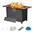43 inch Propane Firepits Table, CSA Certificated Powerful 50,000 BTU Output with Auto-Ignition, Rattan Gas Firepit Table for Patio, 2-IN1 Aluminum Tabletop Outdoor Firepit Table with Lid,Black