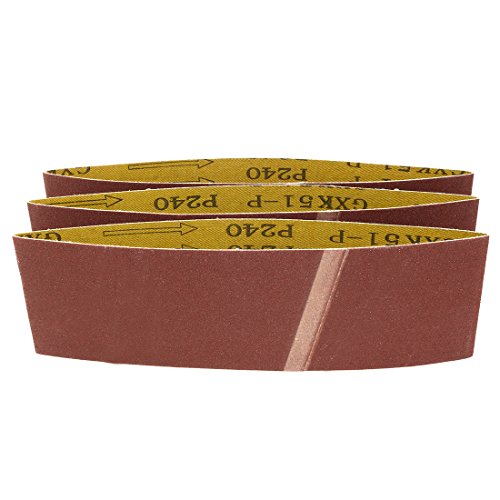 Sourcingmap 3-Inch x 18-Inch Aluminum Oxide Sanding Belt 240 Grits Sandpaper Lapped Joint for Belt Sander 3pcs