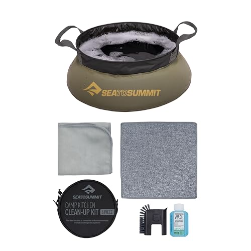 Sea to Summit Camp Kitchen 6-Piece Clean-Up Kit, Olive