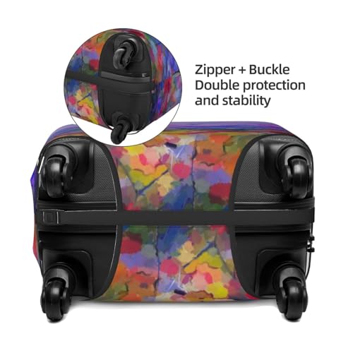 Colorful Purple Cosmos Flower Print Luggage Covers For Suitcase,Elastic Washable & Stretchable Suitcase Covers For Luggage, Anti-Scratch - Fits 18-32 Inch Luggage-No Luggage Included2