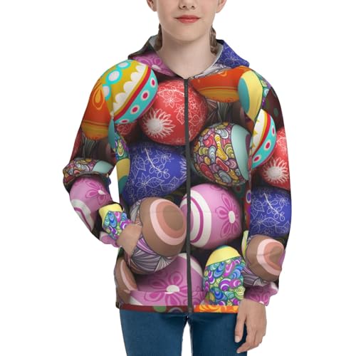 Easter Eggs1 Kid Hoodies Boys Zip Up Sweatshirts Girls Pullover with Pocket3