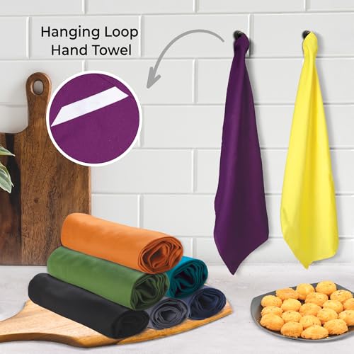 Urban Villa KTSLS-MULTI-S12 Kitchen Towels Premium Quality 100% Cotton Solid Kitchen Towels Set Of 12 Ultra Soft Size 20X30 Inches Multi Color Kitchen Towel Highly Absorbent Kitchen Towels thumb #2