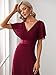 Ever-Pretty Women's Summer Short Sleeve Chiffon Empire Waist Floor Length Formal Bridesmaid Dress Mother of Bride Dresses Burgundy US12